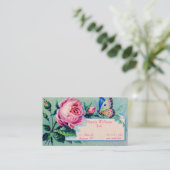 Vintage Rosen-und Schmetterlings-Geschäfts-Karte Visitenkarte (Stehend Vorderseite)