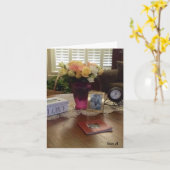 Vintage Rosen und Spitze Karte (Gelbe Blume)