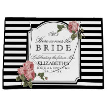 Vintage Rosen und Streifen-Brautparty