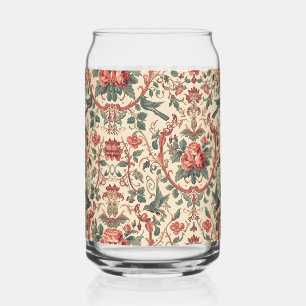 Vintage-Rosen- und Vogel-Muster Romantische Art No Dosenglas