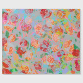 Vintage Rosen - Verpackungs-Papier Geschenkpapier (Flach)