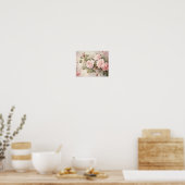 Vintage-Rosen-Wandkunst in Rosa Poster (Küche)