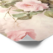 Vintage-Rosen-Wandkunst in Rosa Poster (Ecke)