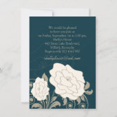 Vintage Rosen, Wirbel auf aquamarinem Brautparty Einladung (Rückseite)