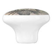 Vintage Rosenblüte Keramikknauf (Seitenansicht)