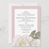 Vintage Rosenblütenhochzeit Einladung (Vorderseite)