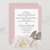 Vintage Rosenblütenhochzeit Einladung (Vorne/Hinten)