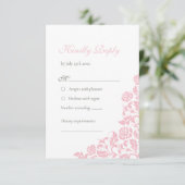 Vintage Rosenblütenhochzeit RSVP Karte (Stehend Vorderseite)