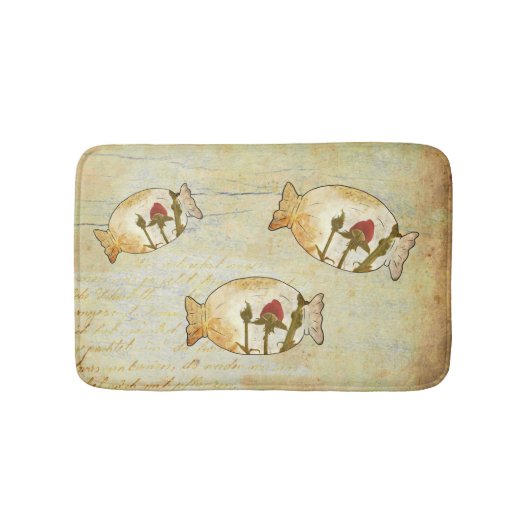Vintage Rosenbonbon Badematte (Vorderseite)