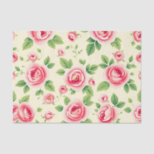 Vintage-Rosenbouquet Pastell-Blumen Chintz Seidenpapier