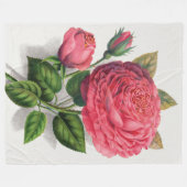Vintage Rosendarstellung Fleecedecke (Vorderseite (Horizontal))