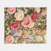 Vintage-Rosengarten Fleecedecke (Vorderseite (Horizontal))