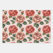 Vintage-Rosengarten Geschenkpapier Set (Vorderseite 3)