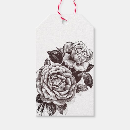 Vintage-Rosengeschenk-Anhänger Geschenkanhänger (Vorderseite)