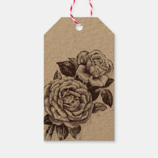 Vintage-Rosengeschenk-Anhänger Geschenkanhänger