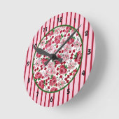 Vintage Rosenhalterung Runde Wanduhr (Winkel)