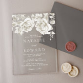 Vintage Rosenhochzeit Acryleinladungen