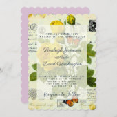 Vintage Rosenhochzeit Einladung (Vorne/Hinten)