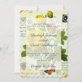 Vintage Rosenhochzeit Einladung (Vorderseite)