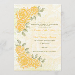 Vintage Rosenhochzeit Einladung