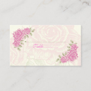 Vintage Rosenhochzeit Platzkarte