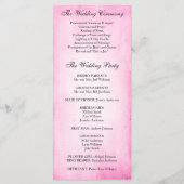 Vintage Rosenhochzeit Programm (Rückseite)
