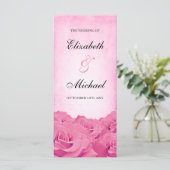 Vintage Rosenhochzeit Programm (Stehend Vorderseite)