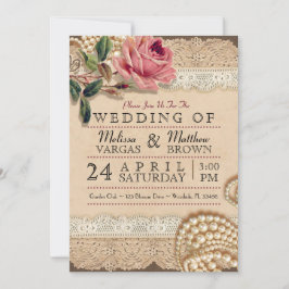 Vintage Rosenhochzeitseinladungen Einladung