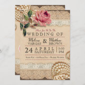 Vintage Rosenhochzeitseinladungen Einladung (Vorne/Hinten)