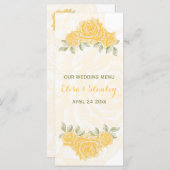 Vintage Rosenkarte Menükarte (Vorne/Hinten)