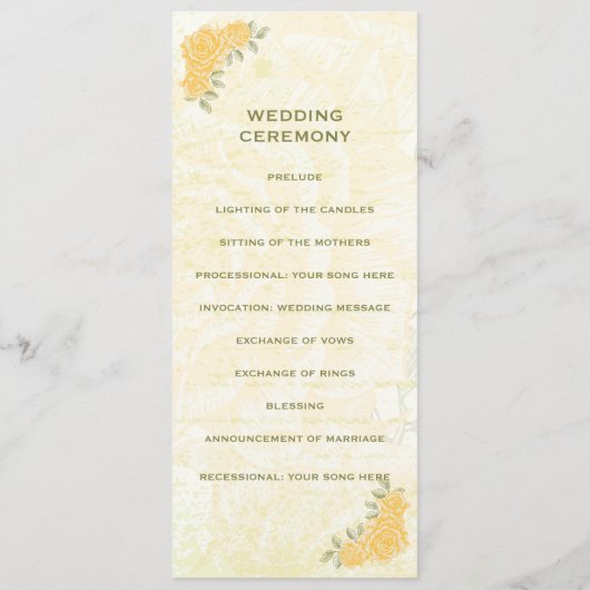 Vintage Rosenkarte Programm (Rückseite)