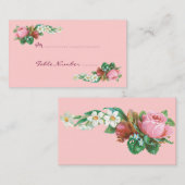 Vintage Rosenknospe- und DAC-benutzerdefinierte Ti Platzkarte (Vorne/Hinten)