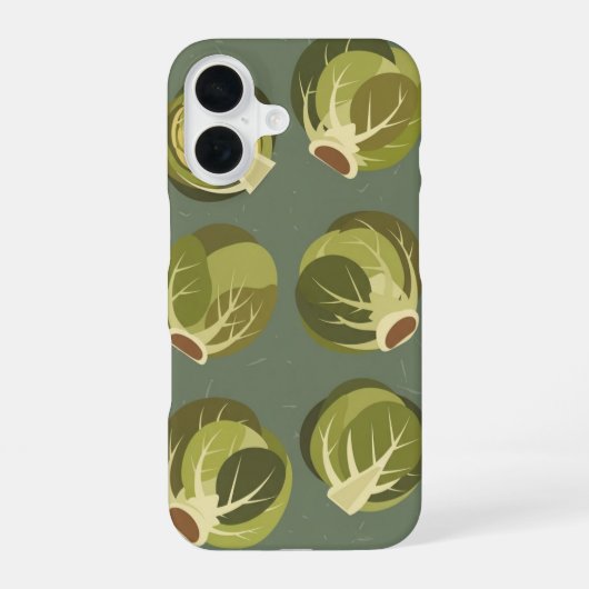 Vintage-Rosenkohl-Muster iPhone 16 Hülle (Rückseite)