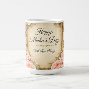 Vintage-Rosenrahmen-Muttertags-Karte Antik Kaffeetasse