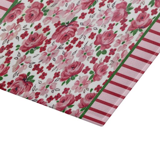 Vintage Rosenscheibe Schneidebrett (Ecke)