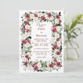 Vintage Rosenstraße Einladung (Stehend Vorderseite)