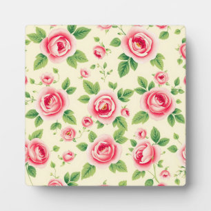 Vintage-Rosenstrauß im Pastell-Blumen-Chintz Fotoplatte