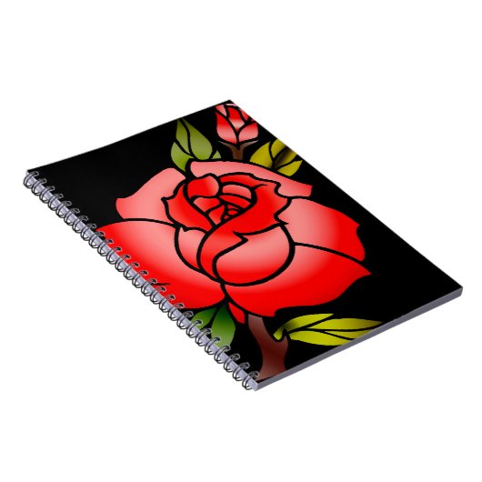 Vintage Rosentätowierung Notizblock (Rechte Seite)