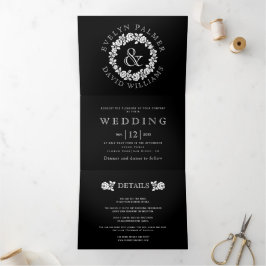 Vintage Rosentraube Dreifach Gefaltete Einladung