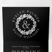 Vintage Rosentraube Dreifach Gefaltete Einladung (Innen Erste Seite)