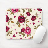 Vintage Roses and Hearts Mouse Pad Mousepad (Mit Mouse)