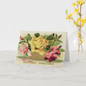 Vintage Roses Birthday Karte (Gelbe Blume)