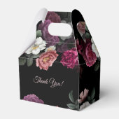 Vintage Roses Black Background Bridal Shower Geschenkschachtel (Rückseite)