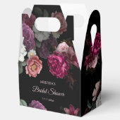 Vintage Roses Black Background Bridal Shower Geschenkschachtel (Geöffnet)