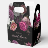Vintage Roses Black Background Bridal Shower Geschenkschachtel (Geöffnet)
