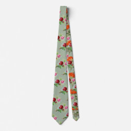 vintage roses in dusty  sage  green  krawatte