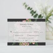Vintage roses romantic RSVP karte (Stehend Vorderseite)