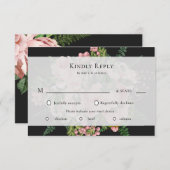 Vintage roses romantic RSVP karte (Vorne/Hinten)