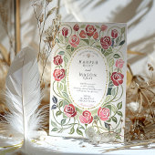 Vintage Roses Watercolor Wedding Einladung