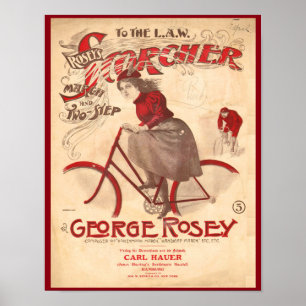 Vintage Rosey's Scorcher Fahrrad-Kunstposter Poster